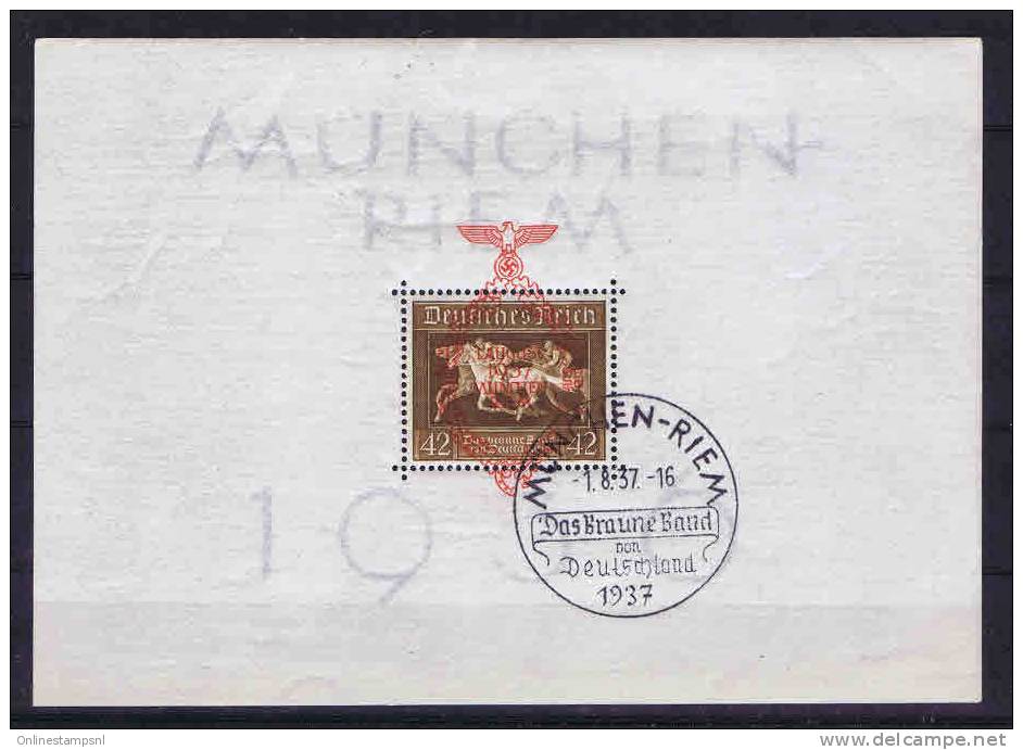 Deutschland: Dt. Reich.  Block 10 Cancelled München 1-aug-1937 Ersttag Stempel Firstday Cancel - Blocks & Sheetlets