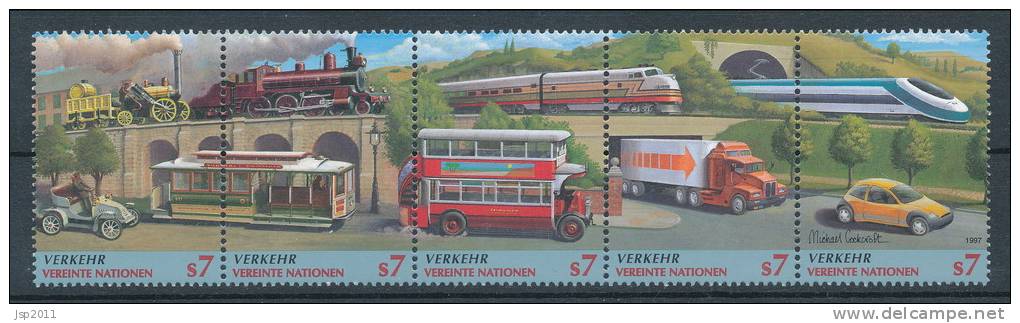 UN Vienna 1997 Michel #  231-235, Strip Of 5, MNH ** - Unused Stamps