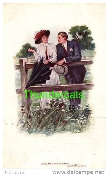 CPA ILLUSTRATEUR CLARENCE F. UNDERWOOD COUPLE HOMME FEMME ** ARTIST SIGNED GLAMOUR CARD COUPLE LADY MALE - Underwood, Clarence F.