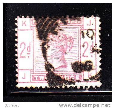 Great Britain Used Scott #100 2p Victoria, Lilac Position JK - Gebraucht