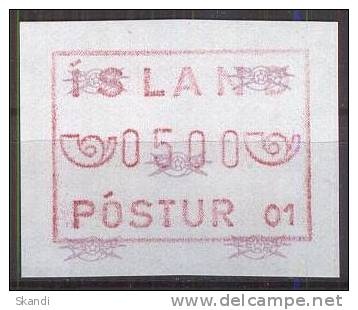 ISLAND 1983 Mi-Nr. ATM 1.1.1 Automatenmarke ** MNH - Vignettes D'affranchissement (Frama)