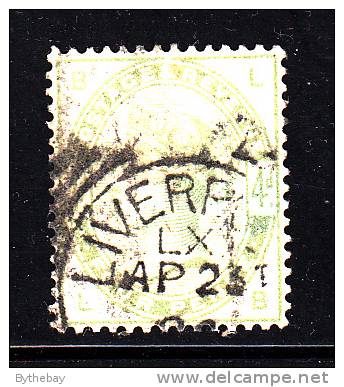 Great Britain Used Scott #103 4p Victoria, Green Position LB - Gebraucht