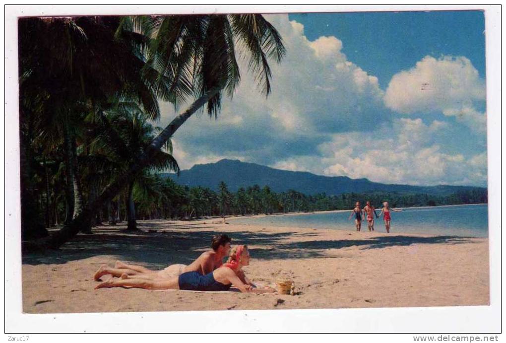 Carte Postale PORTO RICO LUQUILLO BEACH RIO PIEDRAS  FAJARDO  PLAGE 1964 PUERTO RICO - Puerto Rico