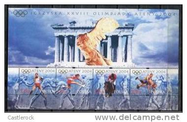 O)2004 GREECE-ATENY, XXVIII ATHENS 2004 OLYMPIC GAMES,SOUVENIR MNH. - Ongebruikt