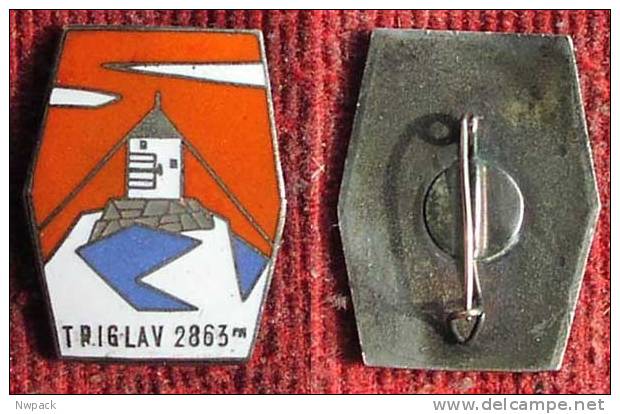 Kingdom Yugoslavia, Slovenia - TRIGLAV 2863m - Enamel Badge / Pin Issue Before WWII - Alpinismo, Escalada