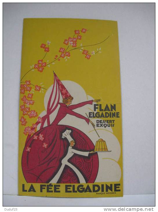PRESENTOIR  CARTON RIGIDE " LA FEE ELGADINE " - Flan Dessert Exquis - Marseille - Plaques En Carton