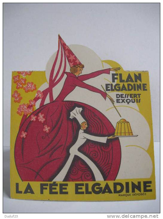 PRESENTOIR  CARTON RIGIDE " LA FEE ELGADINE " - Flan Dessert Exquis - Marseille - Placas De Cartón