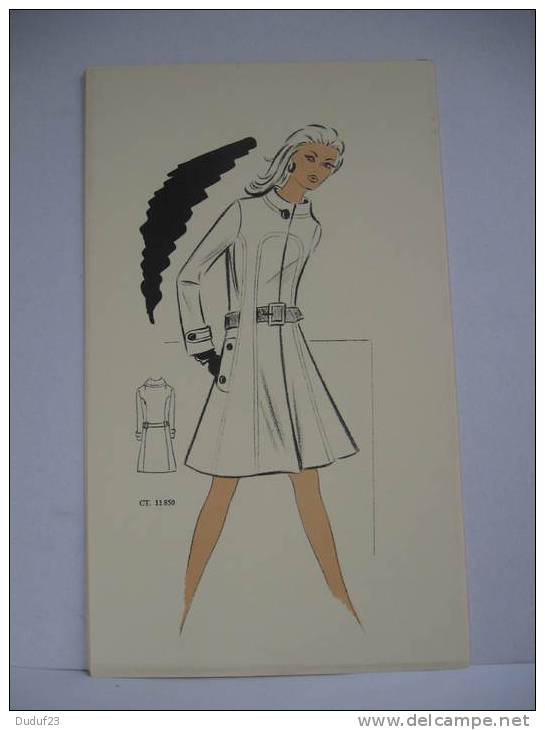 DESSIN CROQUIS MODE COUTURE  ANNEES 1960/ 70 - MANTEAU Style COURREGES - Schnittmuster