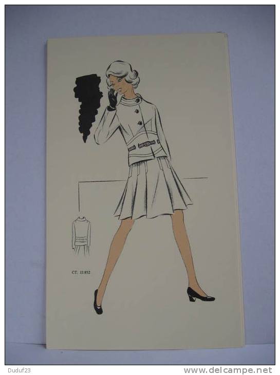 DESSIN CROQUIS MODE COUTURE  ANNEES 1960/ 70 - TAILLEUR  Style COURREGES - Patrons