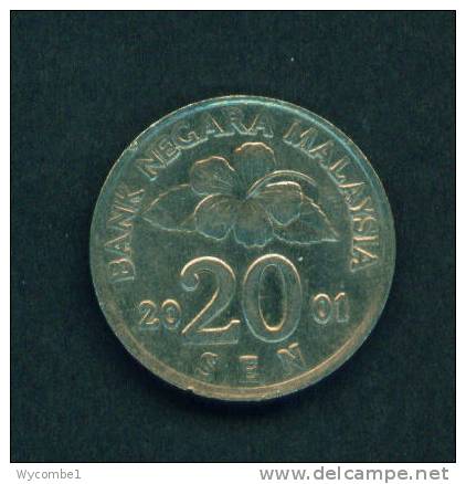 MALAYSIA  -  2001  20 Sen  Circulated As Scan - Malaysie