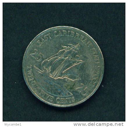 EAST CARIBBEAN STATES  -  2002  25 Cents  Circulated As Scan - East Caribbean States