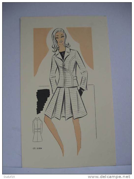 DESSIN CROQUIS MODE COUTURE  ANNEES 1960/ 70 - TAILLEUR RAYE  Style COURREGES - Schnittmuster