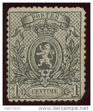 Timbre 1 Centime Gris - Armoiries. Petit Lion - N° 23 (Yvert) - Belgique 1866-1867 - 1866-1867 Coat Of Arms