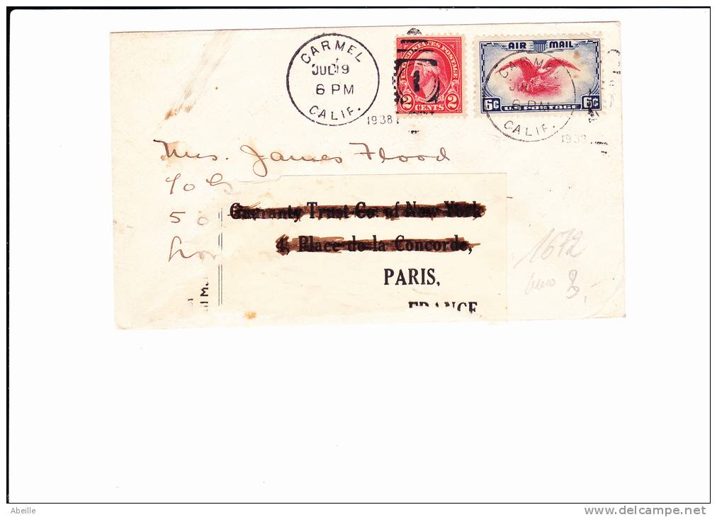 1672     LETTER TOPARIS  VIA LONDON (VERSO)  1938 - 1c. 1918-1940 Covers