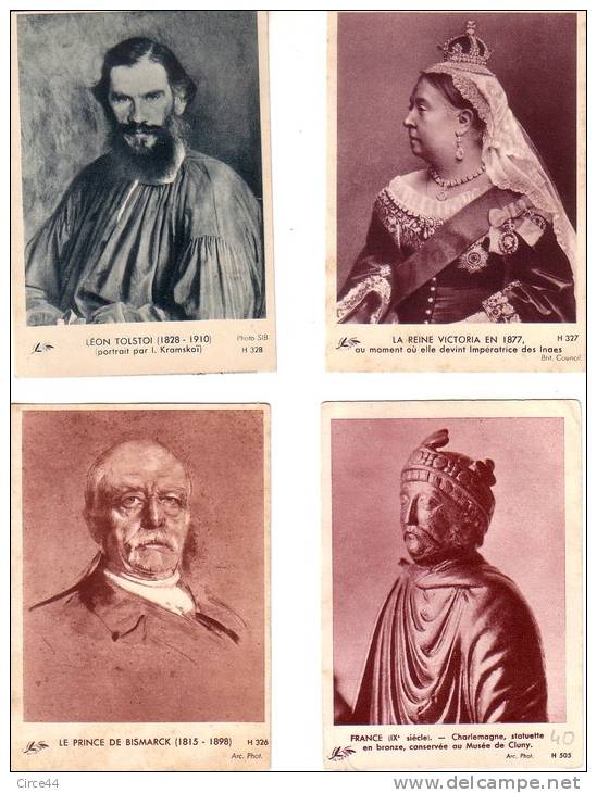 LOT IMAGE OLIVIER.HISTOIRE.CHARLEMA GNE.TOLTOI.METTERNICH.VIC TORIA.BISMARCK - Autres & Non Classés