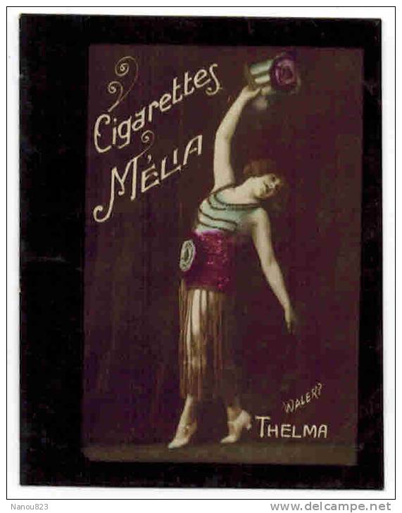 CHROMO COULEUR CIGARETTES MELIA  ALGER ARTISTE SPECTACLE PIN UP Signée WALERY : "THELMA" - Melia