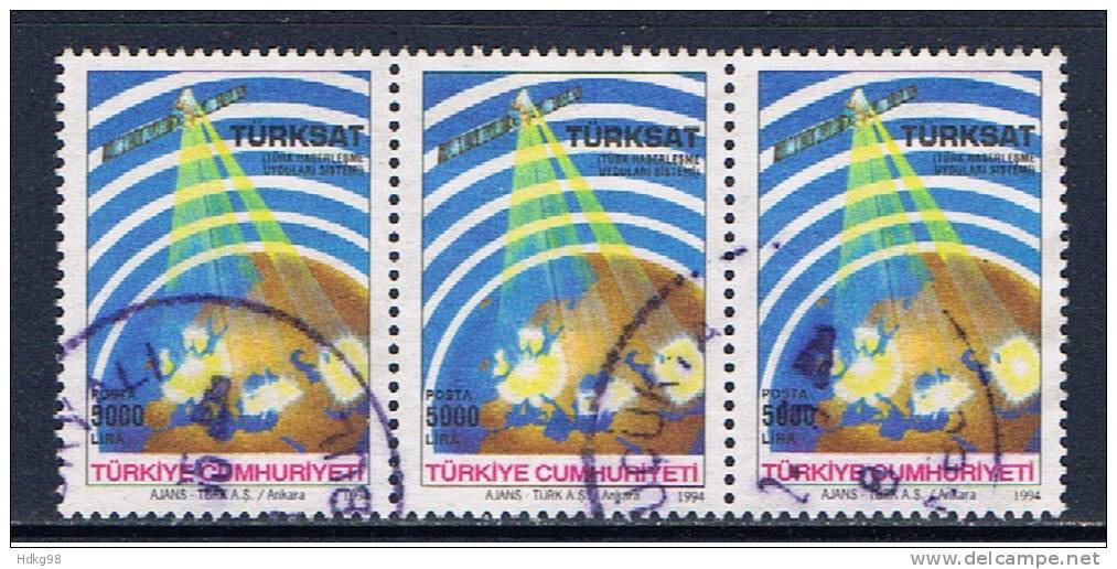 TR Türkei 1994 Mi 3011 (Dreierstreifen) - Oblitérés