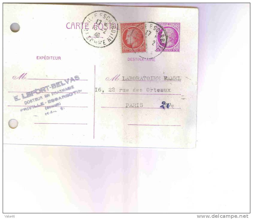 FRANCE      ENTIER POSTAL      N°679   CP1   PLUS  676 - Cartes Postales Types Et TSC (avant 1995)