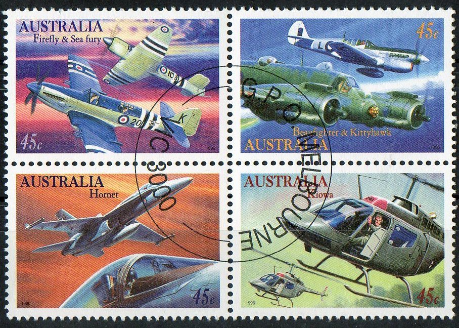 Australia 1996 Military Aviation Block Of 4 CTO - Militaria