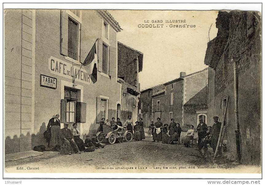 Carte Postale Ancienne Codolet - Grand'Rue - Café De L'Avenir, Bureau De Tabac - Autres & Non Classés