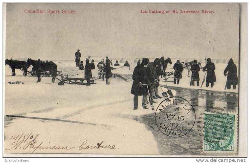 Canada     Ice Cutting On St Lawrence River - Non Classés