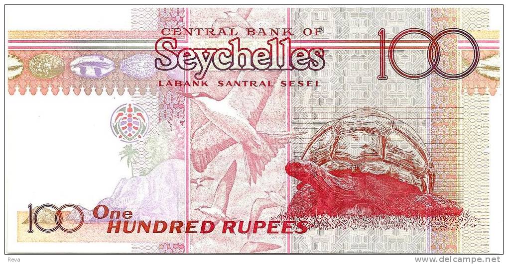 SEYCHELLES 100 RUPEES RED FISH FLOWER FRONT BIRD TURTLE SHELLS BACK UNC P.39 ND(1998) READ DESCRIPTION !! - Seychellen