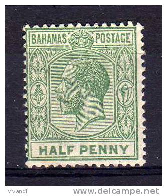 Bahamas - 1912 - ½d Definitive (Yellow Green, Watermark Multiple Crown CA) - MH - 1859-1963 Kolonie Van De Kroon