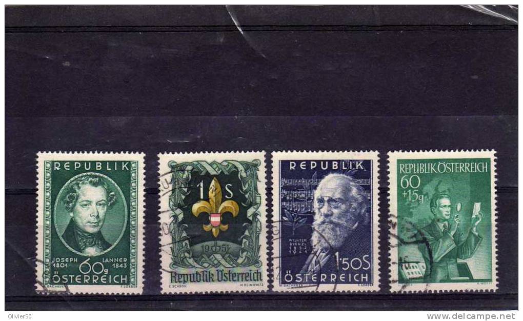 Autriche (1951) - Quatre Timbres Oblitérés - Used Stamps