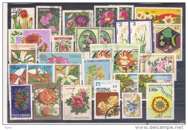 Lot  47  Flowers  3 Scans    81  Different       MNH, Used - Otros & Sin Clasificación