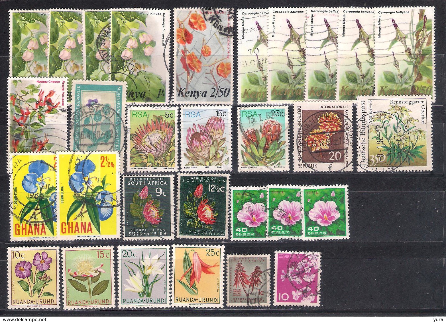 Lot  47  Flowers  3 Scans    81  Different       MNH, Used - Otros & Sin Clasificación