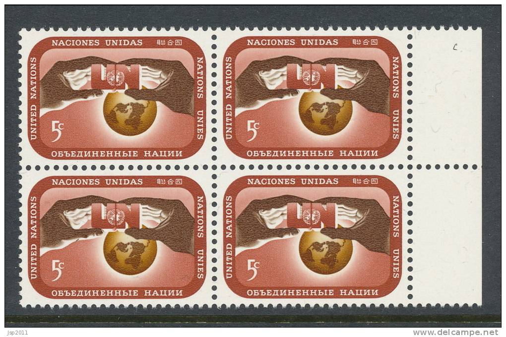 UN New York 1967 Michel 176, Block Of 4, MNH** - Blocs-feuillets