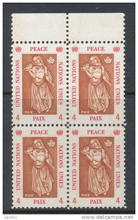 UN New York 1967 Michel 180, Block Of 4, MNH** - Blocks & Sheetlets