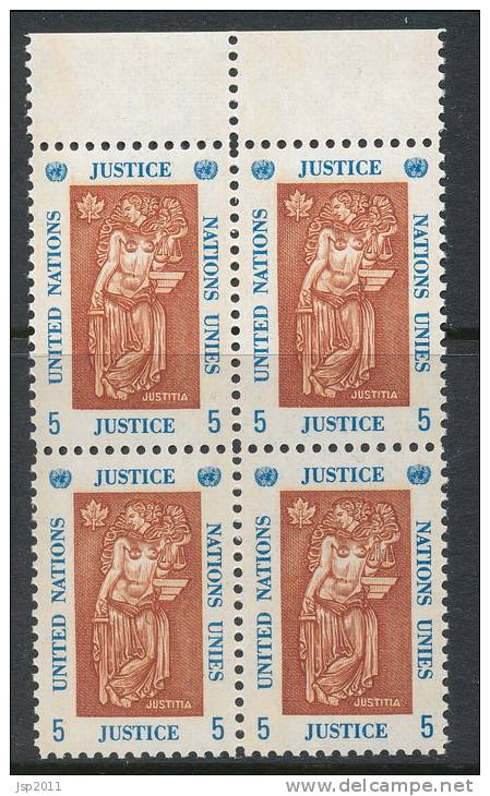 UN New York 1967 Michel 181, Block Of 4, MNH** - Blocs-feuillets