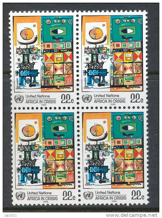 UN New York 1986 Michel 490, Block Of 4, MNH** - Blocks & Sheetlets