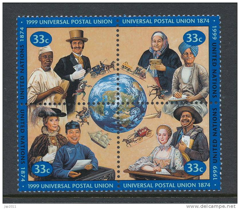 UN New York 1999 Michel 822-825 Block Of 4, MNH** - Hojas Y Bloques