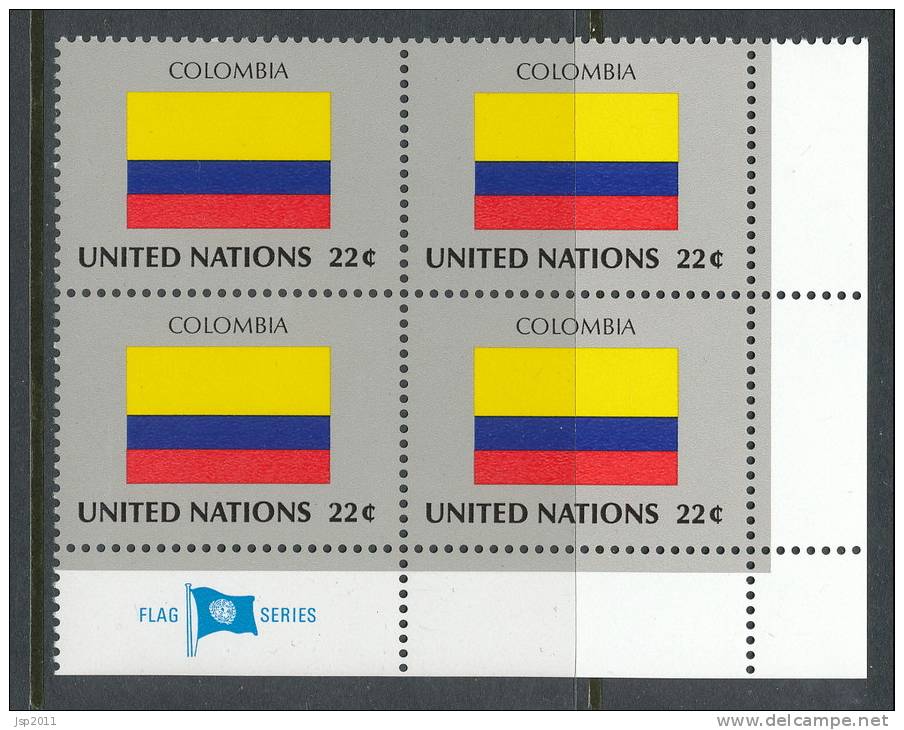 UN New York 1986 Michel 514, Block Of 4, Lable Corner Block, MNH** - Blocs-feuillets