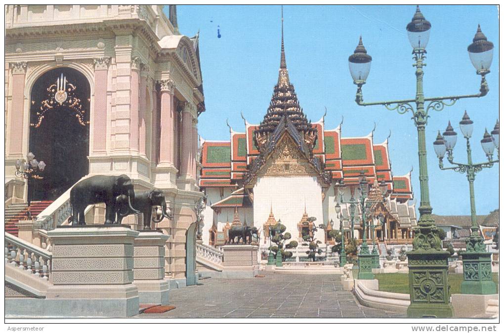 THE ROYAL GRAND PALACE THAILAND CARTE CIRCULEE 1965 A MONTEVIDEO URUGUAY RARISIME CIRCULATION - Tailandia