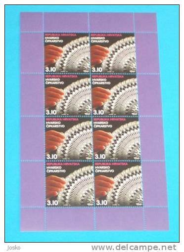 THE LACE OF HVAR  ( Croatian 8-stamp Sheetlets MNH** ) Dentelle Encaje Spitze Merletto Pizzo Renda Kant Gourds Textile - Textile
