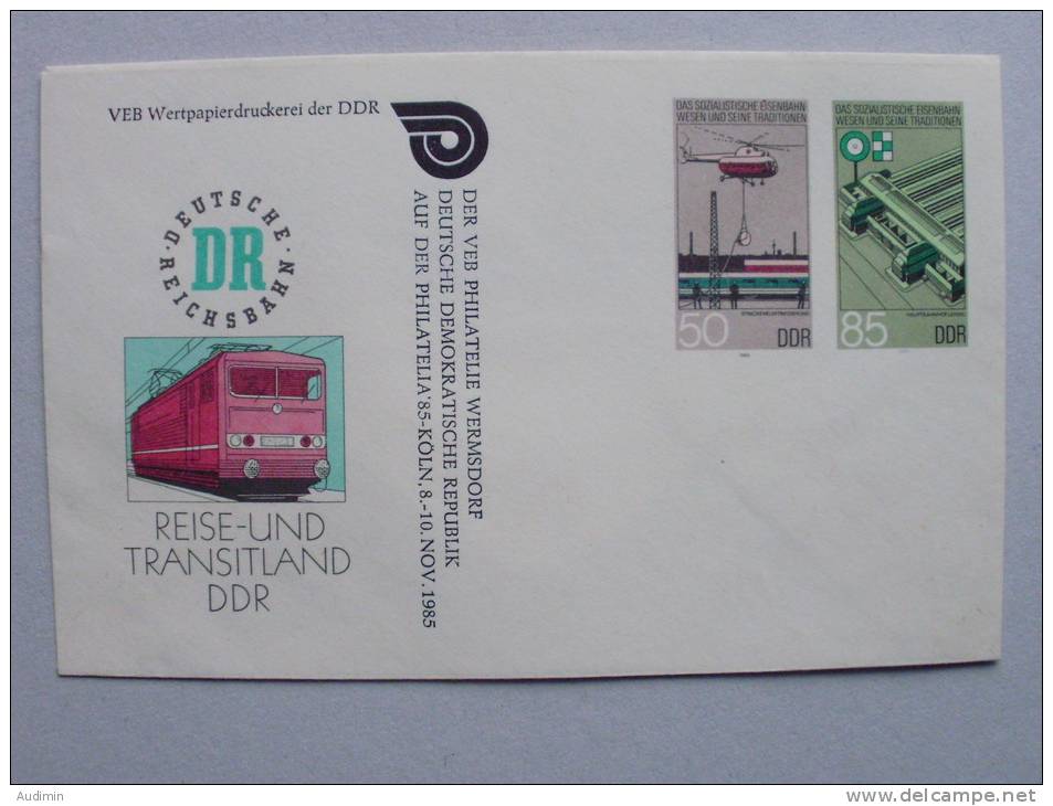 DDR Ganzsache 2970/1 Ganzsache Stationary ++ MNH, Eisenbahnwesen - Briefomslagen - Ongebruikt