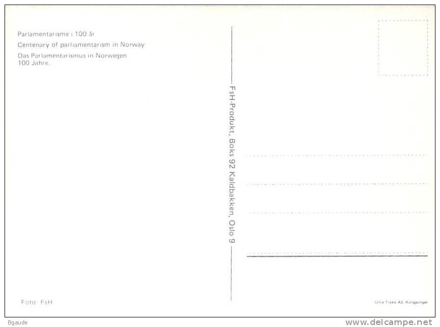 NORVEGE  CARTE  MAXIMUM   NUM.YVERT  869 LE PARLEMENT  100 ANS - Maximumkarten (MC)