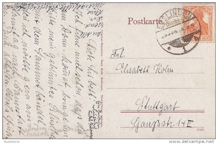 ## Germany PPC Esslingen A. N. Burg No. 1794 Emil Roth ESSLINGEN (Nechar) 1913? To STUTTGART (2 Scans) - Esslingen