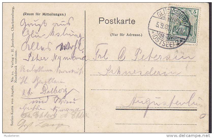 ## Germany PPC Gruss Aus Angeln Glücksburg - Schloss Serie No. 10 Verlag H. Jacobsen GLÜCKSBURG (Ostsee) 1903 (2 Scans) - Glücksburg