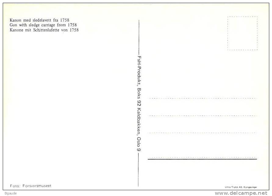 NORVEGE  CARTE  MAXIMUM   NUM.YVERT  878 ARMEE ARTILLERIE CANON - Maximum Cards & Covers