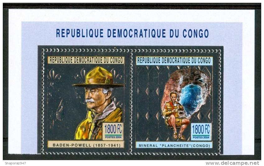 2004 Congo Scout Scoutisme Scouting Minerali Minarals Mineraux Set Silver Foil MNH** Sc48 - Nuevos