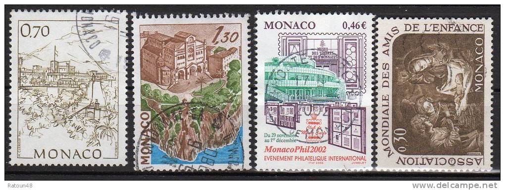 Lot De 4 Timbres - Oblitéré -divers  -Monaco - Lots & Serien