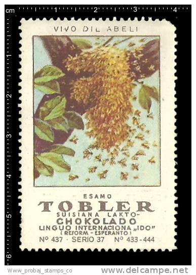 Old Original German Poster Stamp (cinderella Reklamemarke Vignette) Bee Hives Honey Beekeeping Biene Nesselsucht - Honeybees