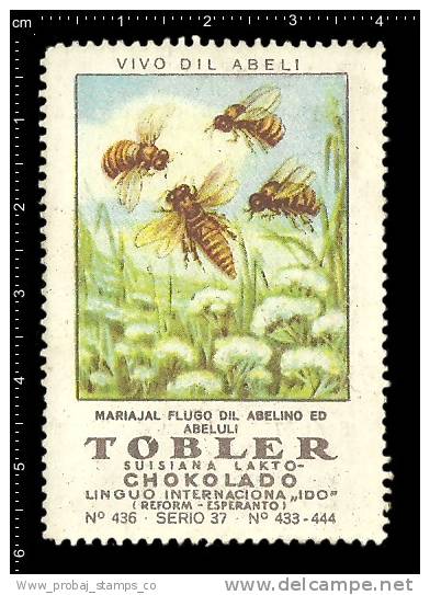 Old Original German Poster Stamp (cinderella Reklamemarke Vignette) Bee Hives Honey Beekeeping Biene Nesselsucht - Abeilles