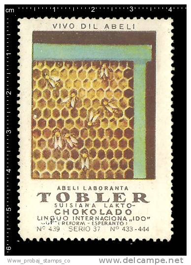 Old Original German Poster Stamp (cinderella Reklamemarke Vignette) Bee Hives Honey Beekeeping Biene Nesselsucht - Honeybees