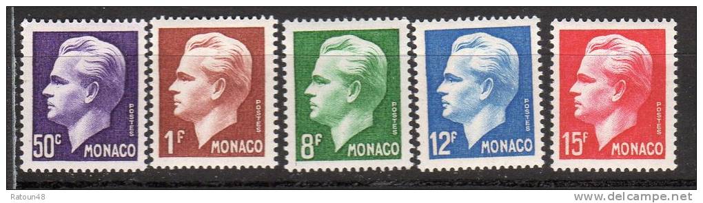 N° 344/348 - Neufs* - Prince Rainier III   -Monaco - Neufs