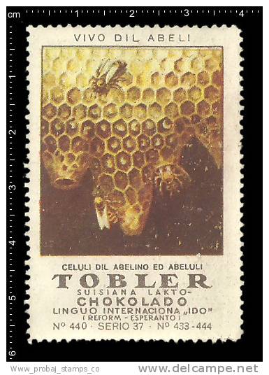 Old Original German Poster Stamp (cinderella Reklamemarke Vignette) Bee Hives Honey Beekeeping Biene Nesselsucht - Abejas